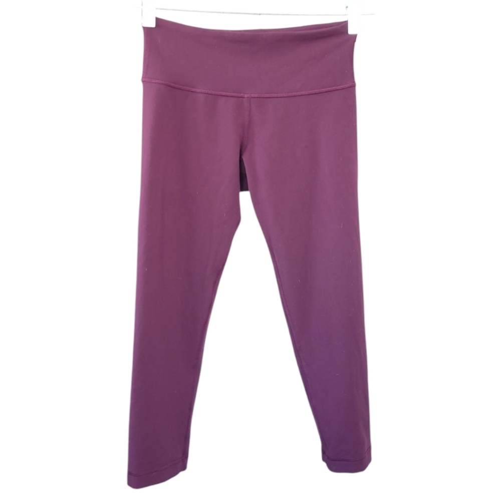 Lululemon Wunder Under Crop 21” Size 4 Bordeaux Drama Luon Dark Cherry Leggings - Picture 2 of 14
